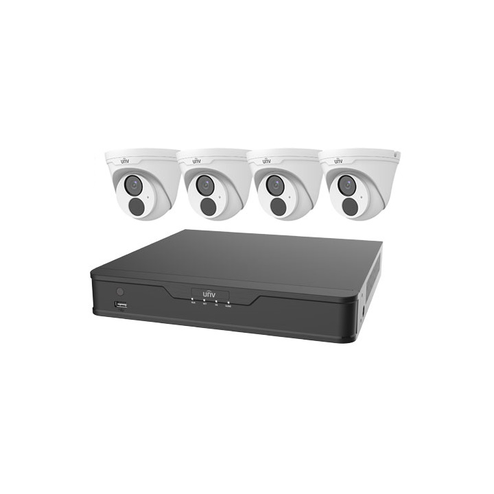 UNV NVR 4 Channel with 4x 2MP Turret Cameras Kit