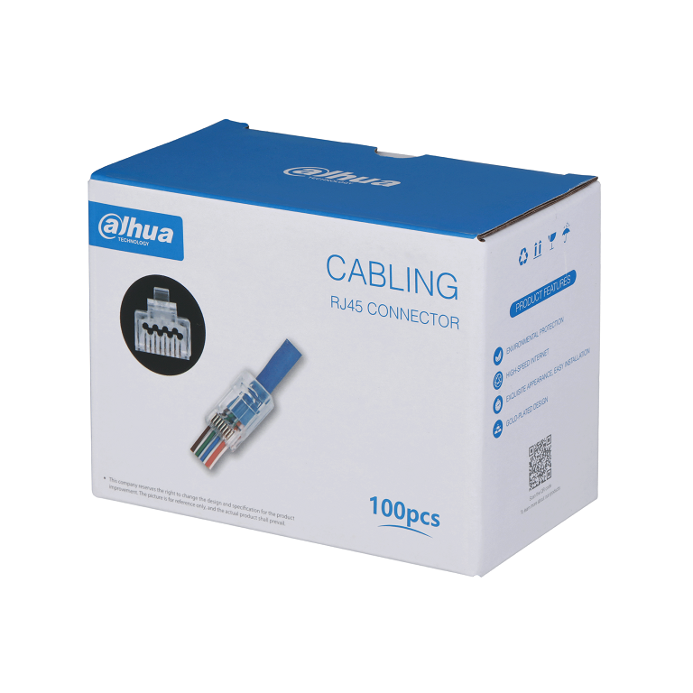 Dahua CAT-6 RJ45 connectors Push Through Type -pack of 100