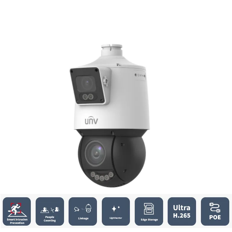 UNV IP66 IR 4MP 42x PTZ & Pano 6MP Dual