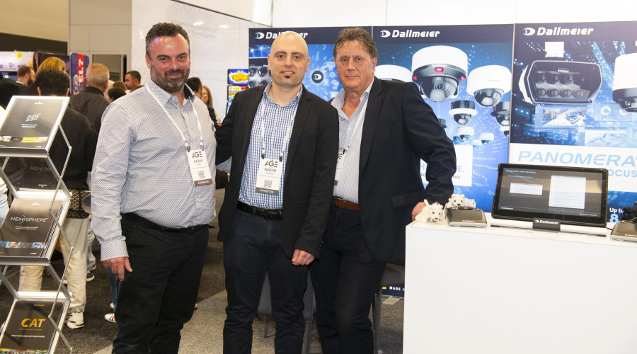 CRK Electronic Security And Dallmeier Celebrate 30 Year Partnership - Adam Ross (left) with Nadir Sahiner (centre).
